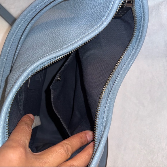 Coach Slate Blue Leather Shoulder Bag - Picture 7 of 13